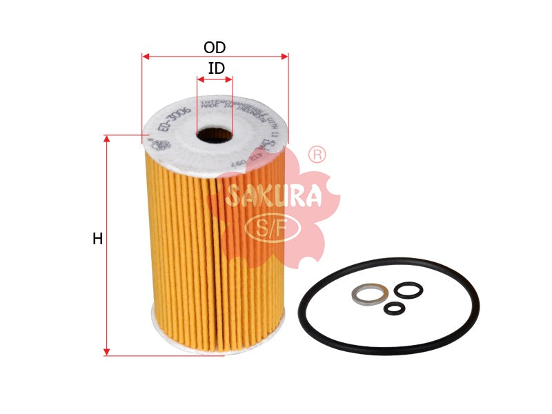 SAKURA,, Oil Filter (Element), 19280723, EO-3006, BMW