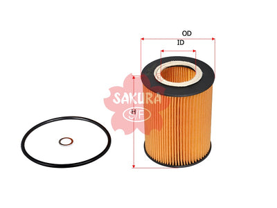 SAKURA,, Oil Filter (Element), 11 42 7 512 300, EO-3009, BMW ALPINA B. BOVENSIEPEN