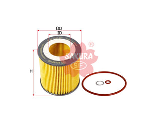 SAKURA,, Oil Filter (Element), 11 42 7 566 327, EO-30140, BMW