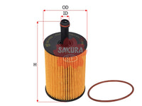 กรองน้ำมันเครื่อง(ไส้กรอง) SAKURA, 071 115 562 C, EO-3103, VOLKSWAGEN (123471)