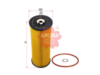 SAKURA,, Oil Filter (Element), 59115562, EO-31090, AUDI
