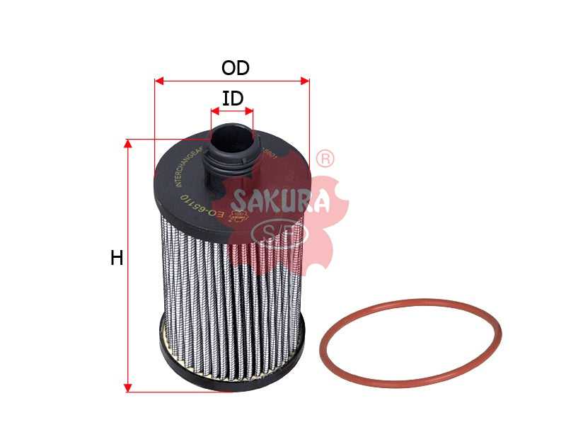 กรองน้ำมันเครื่อง(ไส้กรอง) SAKURA, 19336400, EO-65110, HOLDEN (126105)