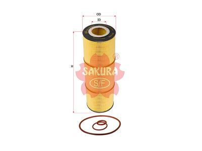 SAKURA,, Oil Filter (Element), 2625884, EO-83020, SCANIA