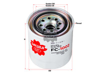 SAKURA,, Fuel Filter (Spin-On), ME 016872, FC-1002, FUSO
