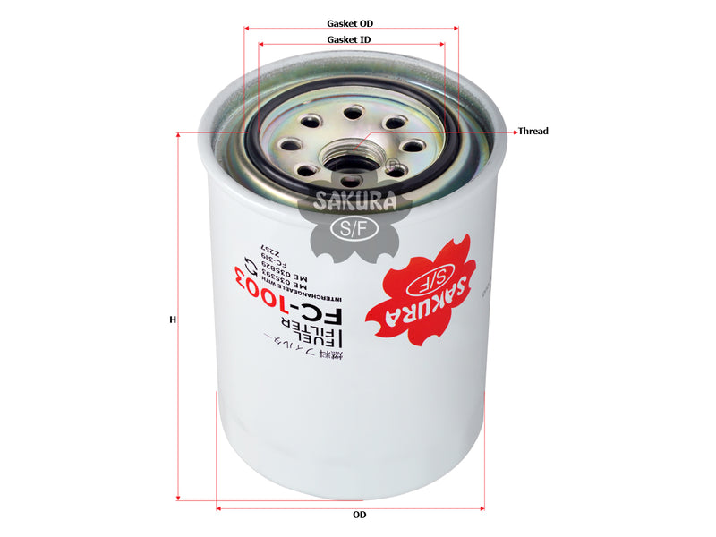 กรองน้ำมันเชื้อเพลิง(Spin-On), SAKURA, ME 035829, FC-1003, FUSO (124941)