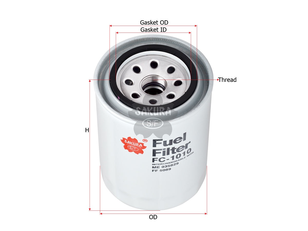Fuel Filter (Spin-On), SAKURA, 966396, FC-1010, CATERPILLAR (124879)