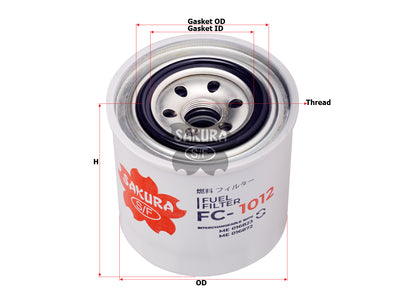 SAKURA,, Fuel Filter (Spin-On), RD159-51020, FC-1012, FUSO