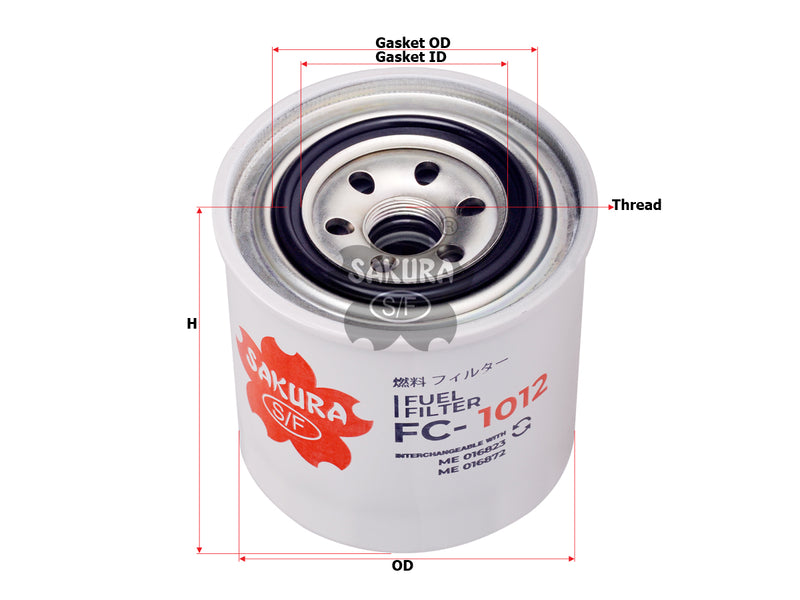 SAKURA,, Fuel Filter (Spin-On), RD159-51020, FC-1012, FUSO