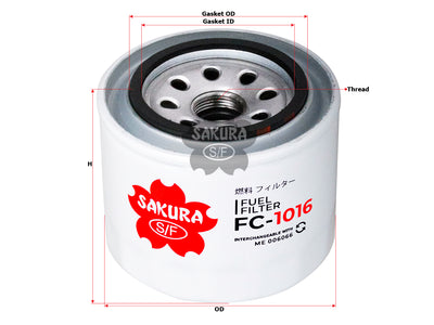 SAKURA,, Fuel Filter (Spin-On), 094-7073, FC-1016, KOMATSU