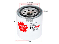 SAKURA,, Fuel Filter (Spin-On), ME 016823, FC-1020, FUSO