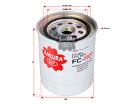 กรองน้ำมันเชื้อเพลิง(Spin-On) , SAKURA, 23303-54011, FC-1101, TOYOTA (124068)