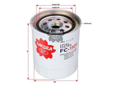 SAKURA,, Fuel Filter (Spin-On), 23303-54011, FC-1101, TOYOTA