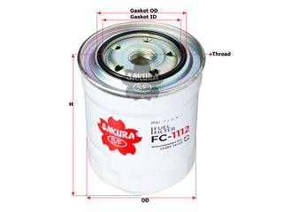 SAKURA,, Fuel Filter (Spin-On), 23390-26140, FC-1112, TOYOTA