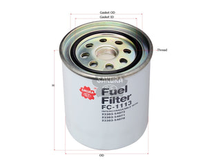 SAKURA,, Fuel Filter (Spin-On), 2330D-54072, FC-1113, TOYOTA