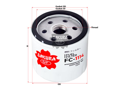 Fuel Filter (Spin-On)၊ SAKURA၊ 23303-56031၊ FC-1114၊ TOYOTA (124106)