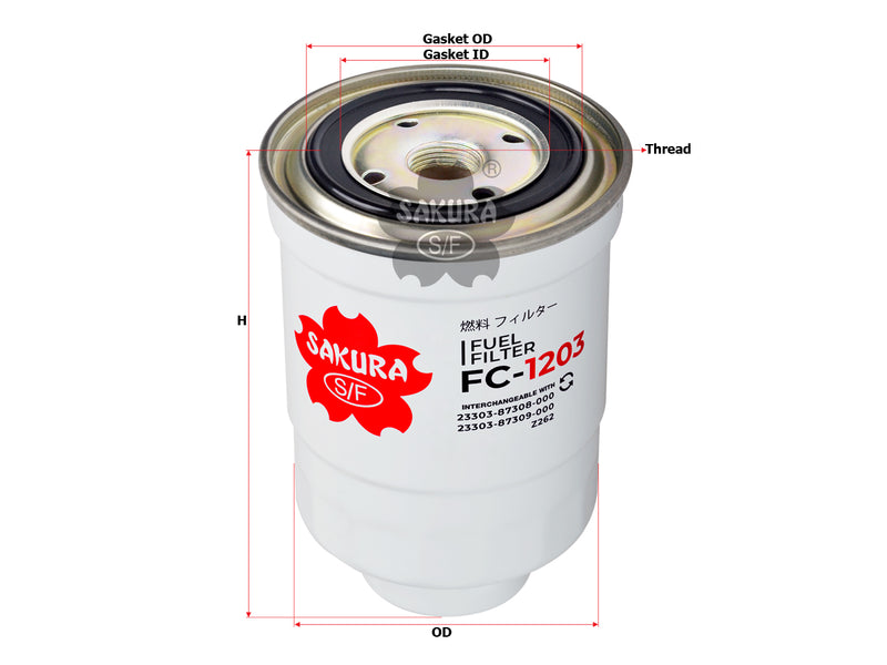SAKURA,, Fuel Filter (Spin-On), 894369-299-A, FC-1203, SUBARU