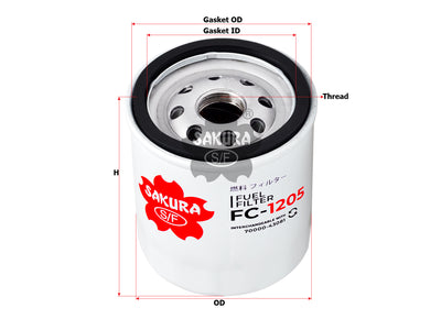 SAKURA,, Fuel Filter (Spin-On), 70000-43081, FC-1205, KUBOTA