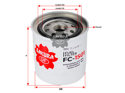 SAKURA,, Fuel Filter (Spin-On), 6-13240023-0, FC-1501, TAKEUCHI