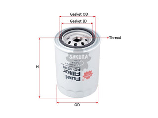 SAKURA,, Fuel Filter (Spin-On), 1-13240068-0, FC-1509, ISUZU