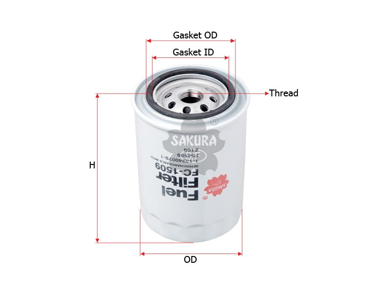 SAKURA,, Fuel Filter (Spin-On), 1-13240068-0, FC-1509, ISUZU