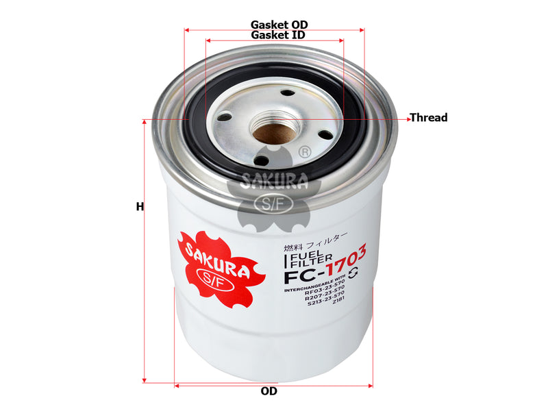 SAKURA,, Fuel Filter (Spin-On), S213-23-570, FC-1703, MAZDA