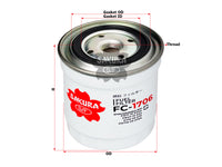 SAKURA,, Fuel Filter (Spin-On), 0K710-23-570A, FC-1706, MAZDA