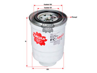 SAKURA Fuel Filter (Spin-On) AY500-NS001 FC-1803 Fits NISSAN NAVARA