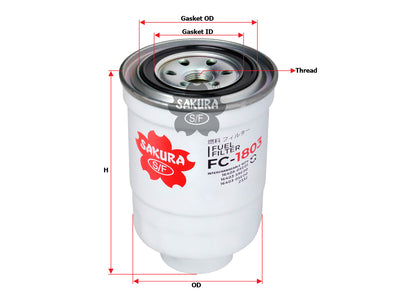 SAKURA Fuel Filter (Spin-On) AY500-NS001 FC-1803 Fits NISSAN NAVARA