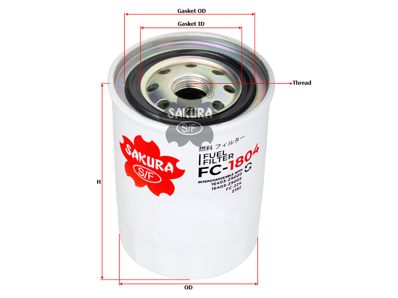 SAKURA,, Fuel Filter (Spin-On), W9501-61001, FC-1804, KUBOTA