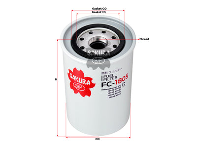 SAKURA,, Fuel Filter (Spin-On), 20801-02152, FC-1805, UD TRUCKS