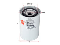 กรองน้ำมันเชื้อเพลิง(Spin-On), SAKURA, 3831484, FC-1810, VOLVO PENTA (123677)