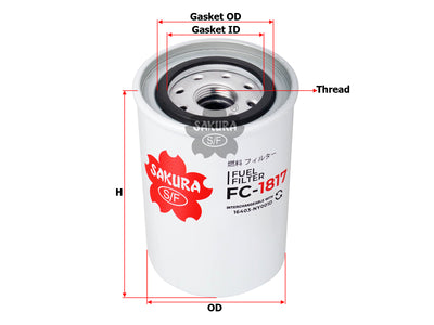 SAKURA,, Fuel Filter (Spin-On), N16403-NY001D, FC-1817, UD TRUCKS