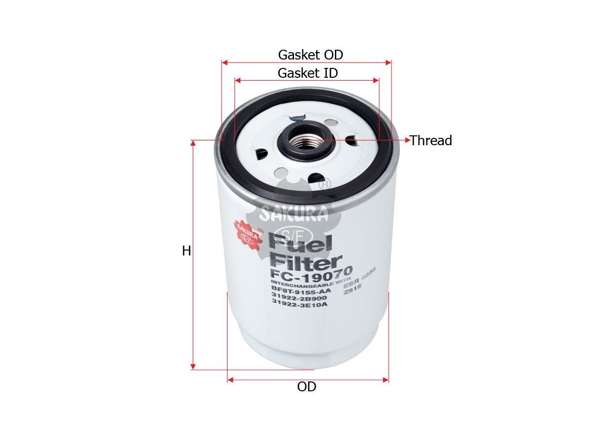 Fuel Filter (Spin-On), SAKURA, 319222-B900, FC-19070, HYUNDAI (125520)