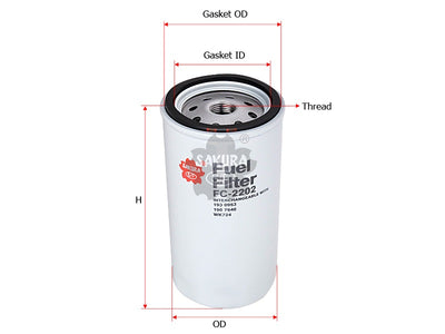 SAKURA,, Fuel Filter (Spin-On), 193 0953, FC-2202, IVECO