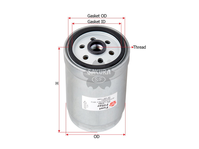 กรองน้ำมันเชื้อเพลิง(Spin-On) , SAKURA, 60816460, FC-2204, FIAT (124714)