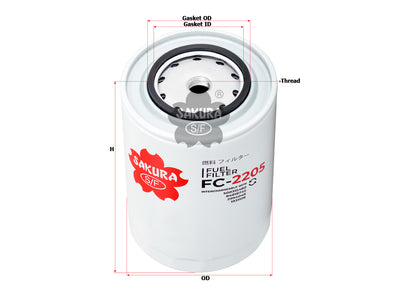 SAKURA,, Fuel Filter (Spin-On), 3038101, FC-2205, IVECO