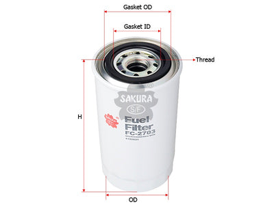 SAKURA,, Fuel Filter (Spin-On), 4192631, FC-2703, ALASKA DIESEL