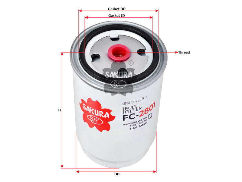 SAKURA,, Fuel Filter (Spin-On), 31922-3A850, FC-2801, HYUNDAI