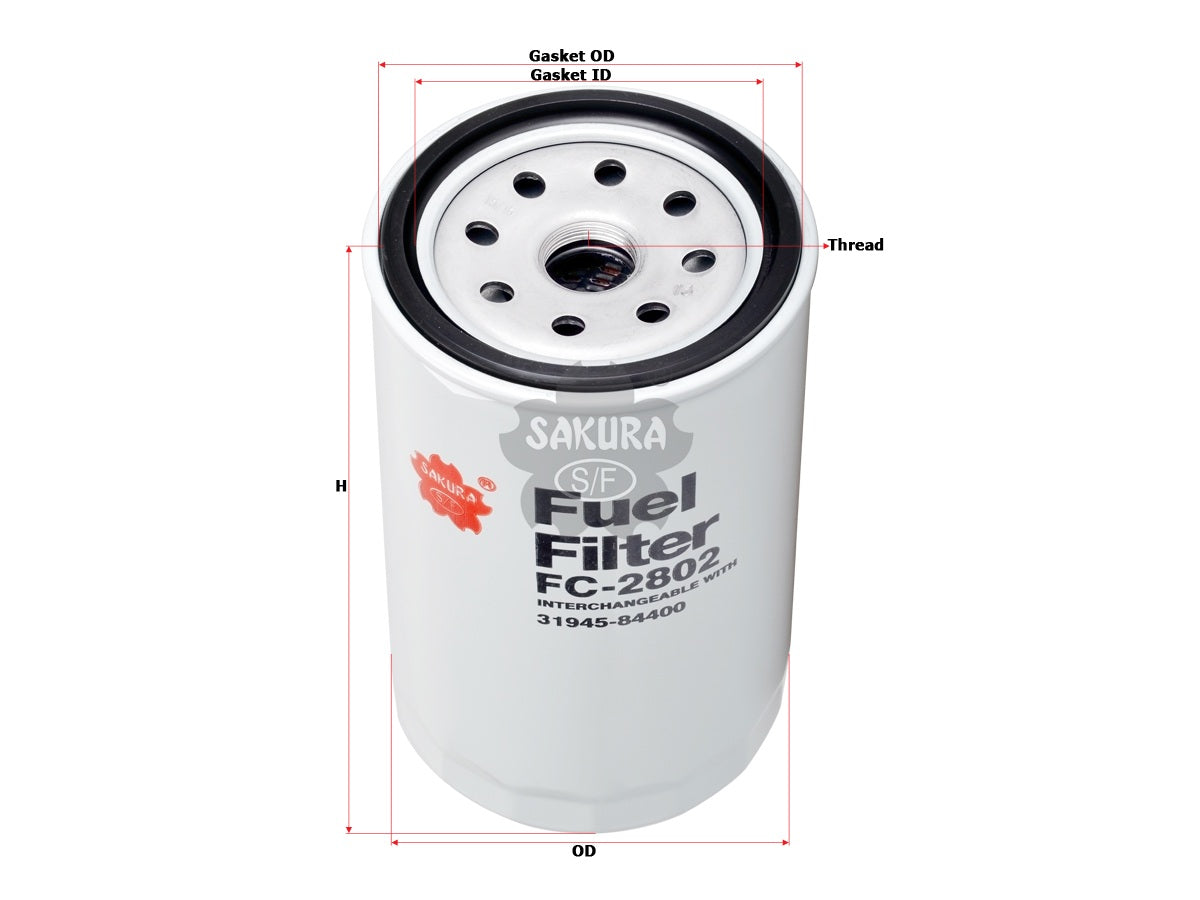 Fuel Filter (Spin-On), SAKURA, 31945-84400, FC-2802, HYUNDAI (125833)