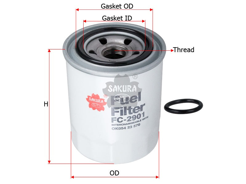 SAKURA,, Fuel Filter (Spin-On), 0K054 23 570, FC-2901, KIA