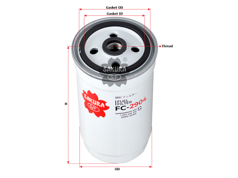 กรองน้ำมันเชื้อเพลิง(Spin-On), SAKURA, 9949267, FC-2904, ZASTAVA (122939)