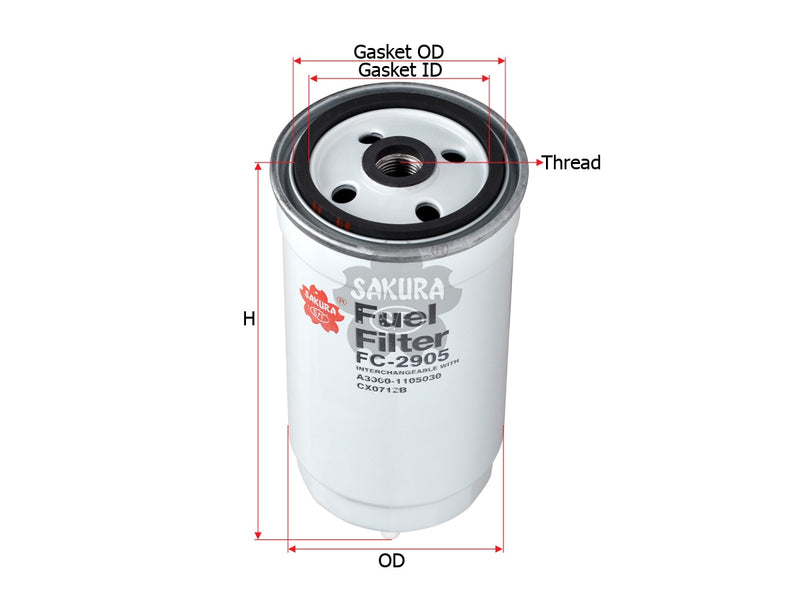 SAKURA,, Fuel Filter (Spin-On), CX0712B, FC-2905, JEEP