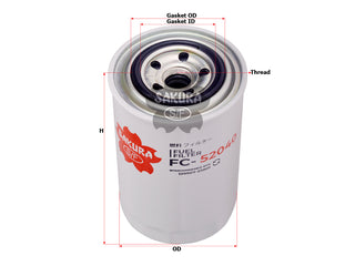 กรองน้ำมันเชื้อเพลิง(Spin-On), SAKURA, N193024, FC-52040, YANMAR (125495)