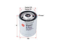 กรองน้ำมันเชื้อเพลิง(Spin-On) , SAKURA, 601 090 16 52, FC-5303, MERCEDES-BENZ (123933)