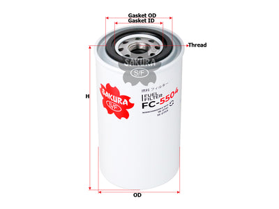 SAKURA,, Fuel Filter (Spin-On), 1R-0759, FC-5504, CATERPILLAR