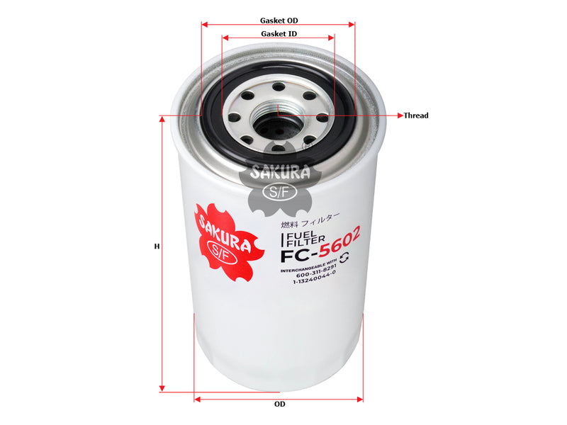 SAKURA Fuel Filter (Spin-On) X1.3240021 FC-5602 NISSAN Condor