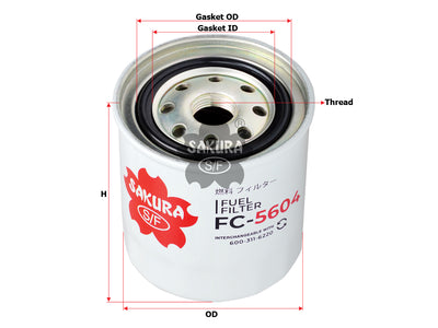 SAKURA,, Fuel Filter (Spin-On), 600-311-7410, FC-5604, KOMATSU