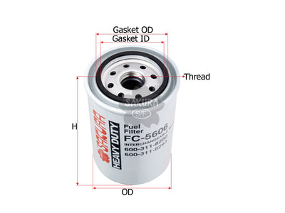SAKURA,, Fuel Filter (Spin-On), 600-311-8293, FC-5606, KOMATSU