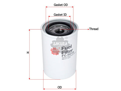 Fuel Filter (Spin-On)၊ SAKURA၊ 600-311-8321၊ FC-5610၊ KOMATSU (126472)