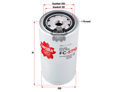 SAKURA,, Fuel Filter (Spin-On), 711853A1, FC-5710, IVECO